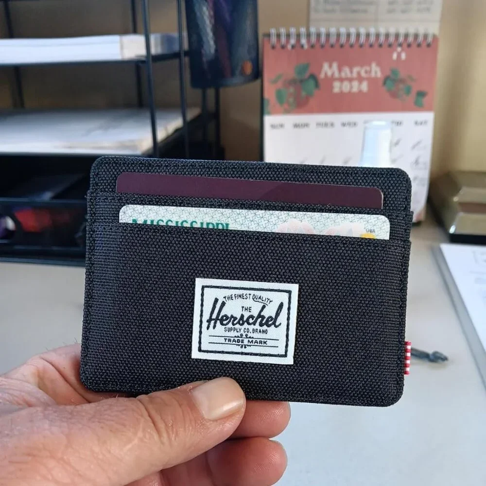 Herschel mens Charlie Rfid Card Case Wallet, black, One Size US